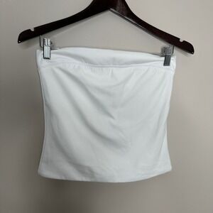 INGIA Women's Longline Bandeau Tube‎ Top White Athletic Performance Size M NWT